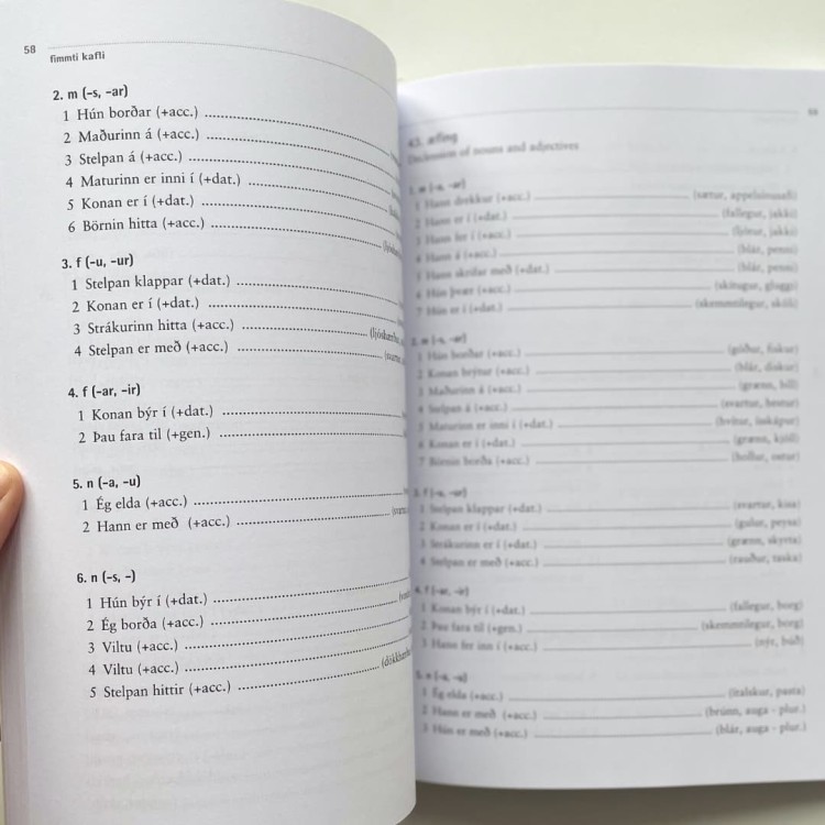 Learning Icelandic (Course). Grammar exercises nauka islandzkiego 4