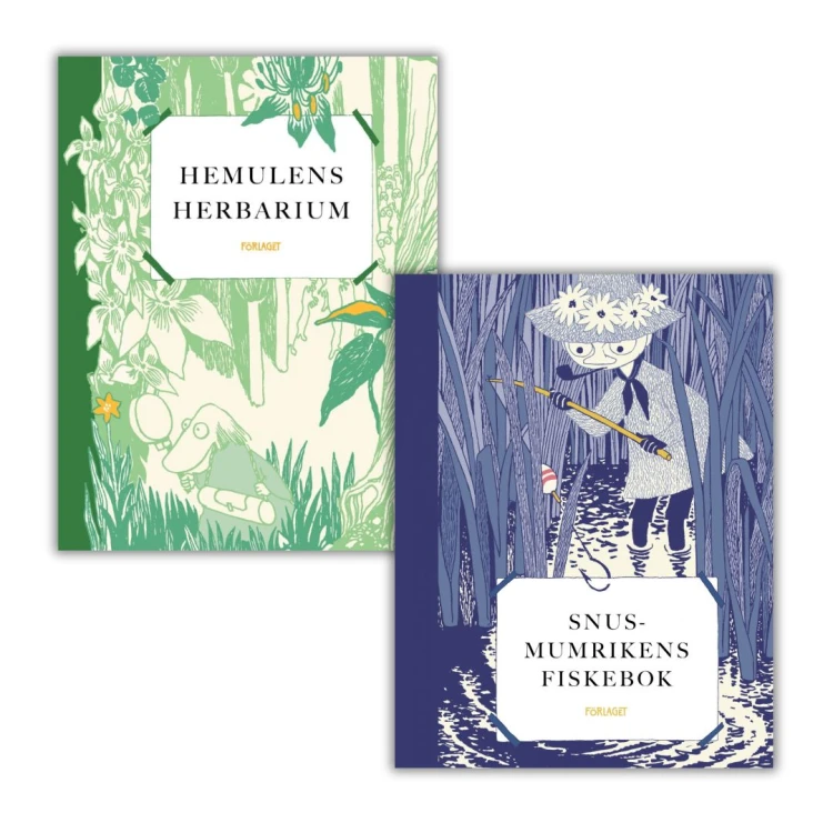Zestaw Odkrywcy (Hemulens Herbarium, Snusmumrikens fiskebok) po szwedzku, przednie okładki