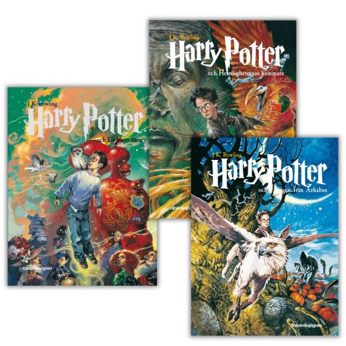 Zestaw książek Harry Potter, części 1, 2, 3 po szwedzku dostępny od ręki w polskiej księgarni internetowej.