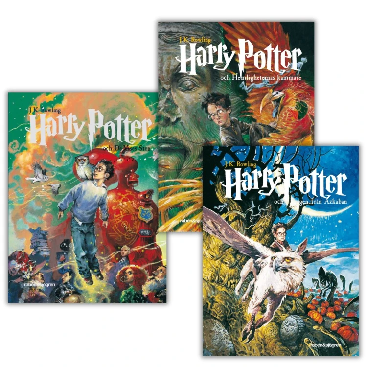 Zestaw książek Harry Potter, części 1, 2, 3 po szwedzku dostępny od ręki w polskiej księgarni internetowej.