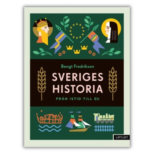 Sveriges historia: Från istid till EU (lättläst) - Bengt Fredrikson, książka o historii Szwecji po szwedzku, przednia okładka