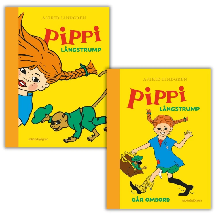 ZESTAW: Pippi Långstrump (2 książki) komplet dwóch książek o przygodach wesołej Pippi, w języku oryginału, po szwedzku