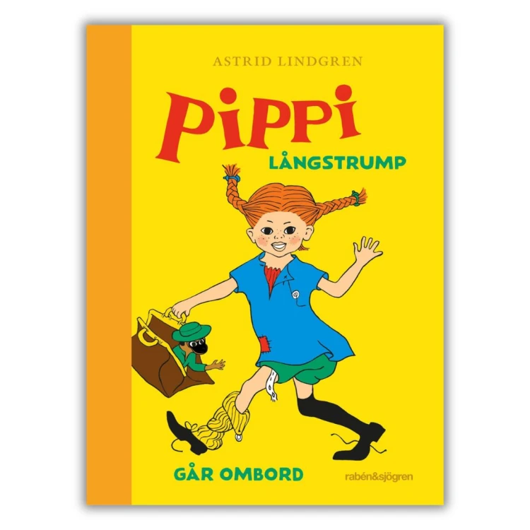"Pippi Långstrump går ombord" - Astrid Lindgren po szwedzku Pippi Pończoszanka w oryginale, druga część, przednia okładka