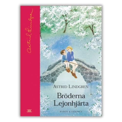 Bröderna Lejonhjärta - Astrid Lindgren, Bracia Lwie Serce w oryginale - po szwedzku, klasyka szwedzkiej literatury dla dzieci, przednia okładka