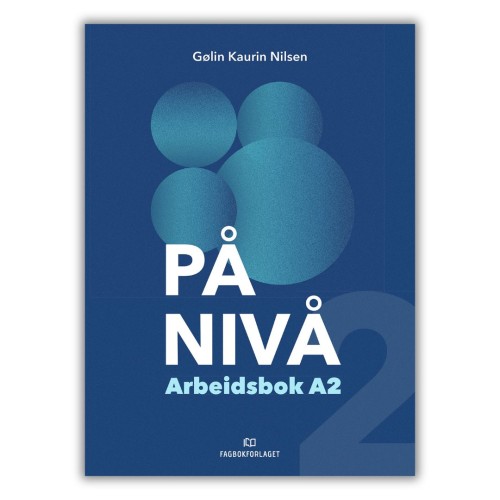 På nivå Arbeidsbok A2 to zeszyt ćwiczeń z gramatyki języka norweskiego na poziomie A2, przeznaczony dla młodzieży i dorosłych uczących się norweskiego od postaw, druga część serii, przednia okładka