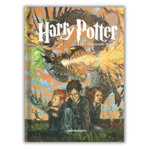 "Harry Potter och Den Flammande Bägaren" - J. K . Rowling Harry Potter i Czara Ognia po szwedzku, przednia okładka.