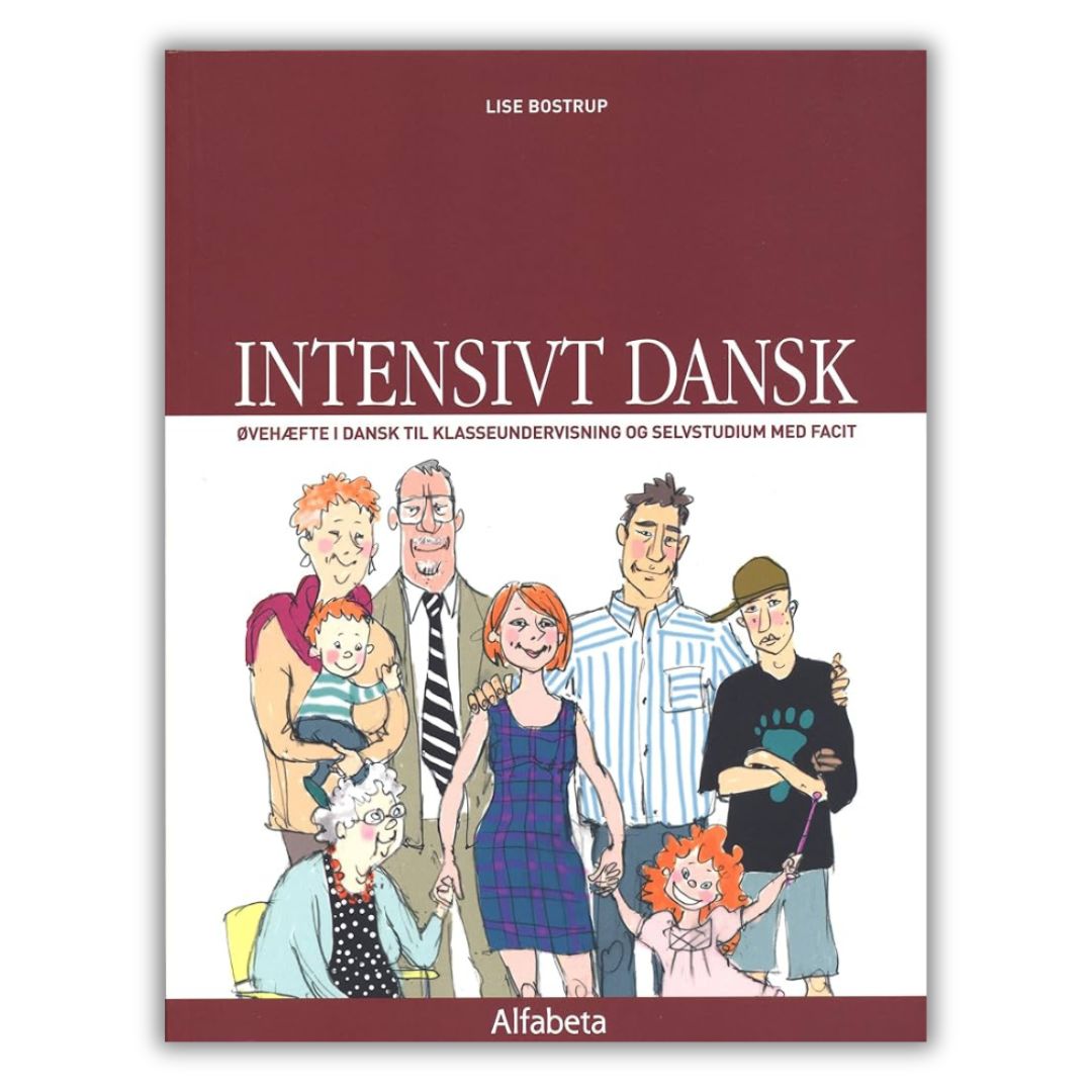Intensivt dansk - zeszyt ćwiczeń do nauki duńskiego dla początkujących, przednia okładka