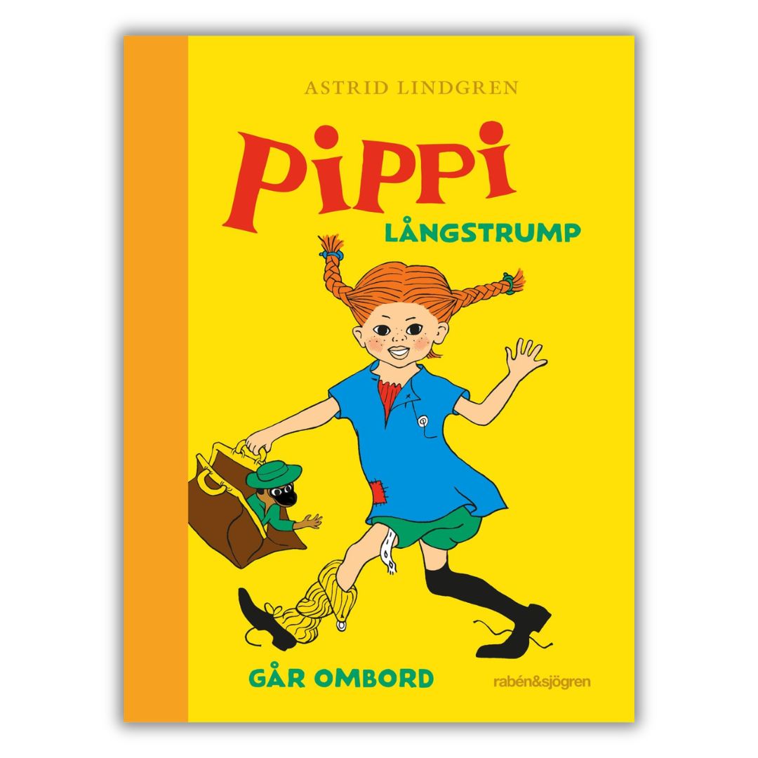 "Pippi Långstrump går ombord" - Astrid Lindgren po szwedzku Pippi Pończoszanka w oryginale, druga część, przednia okładka